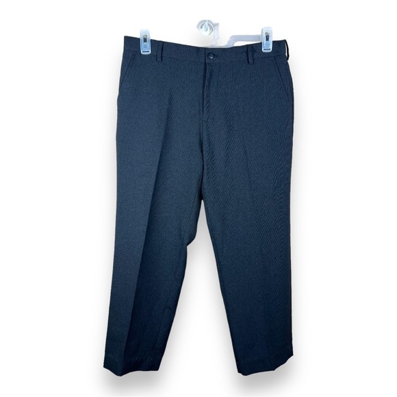 Van Heusen Blue Dress Pants 34x27 Straight Leg Classic  Trousers - Picture 1 of 9